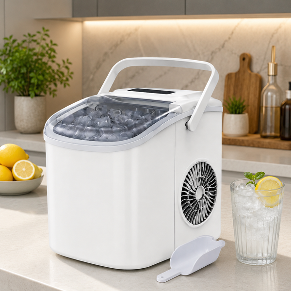 Nugget Ice Maker | Portable Countertop Ice Machine with Self-Cleaning Function | Efficient Ice Production for Home and Office
